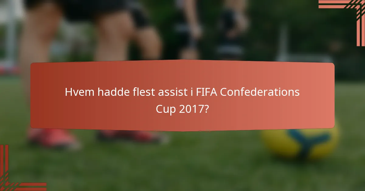 Hvem hadde flest assist i FIFA Confederations Cup 2017?